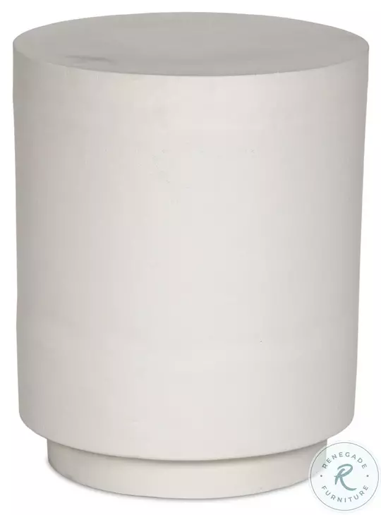 Javi Matte White Cast Aluminum Outdoor Round End Table