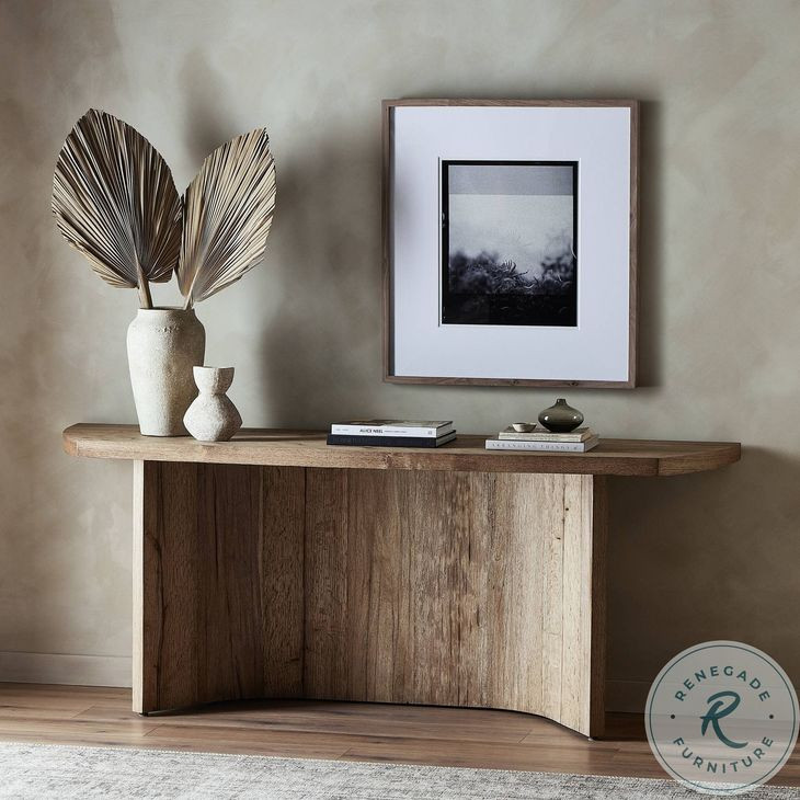 Brinton Rustic Oak Veneer 78" Console Table