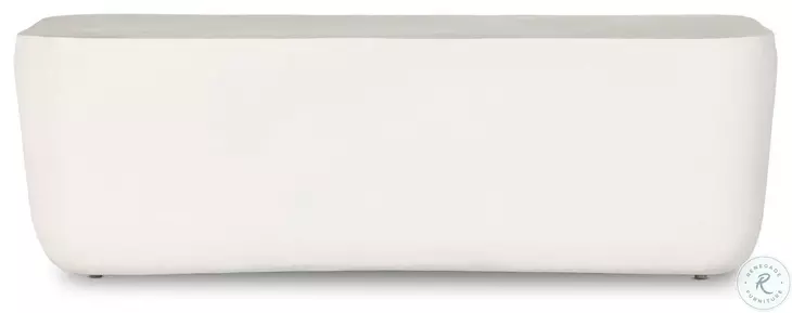 Basil Matte White Cast Aluminum Outdoor Rectangular Occassional Table Set