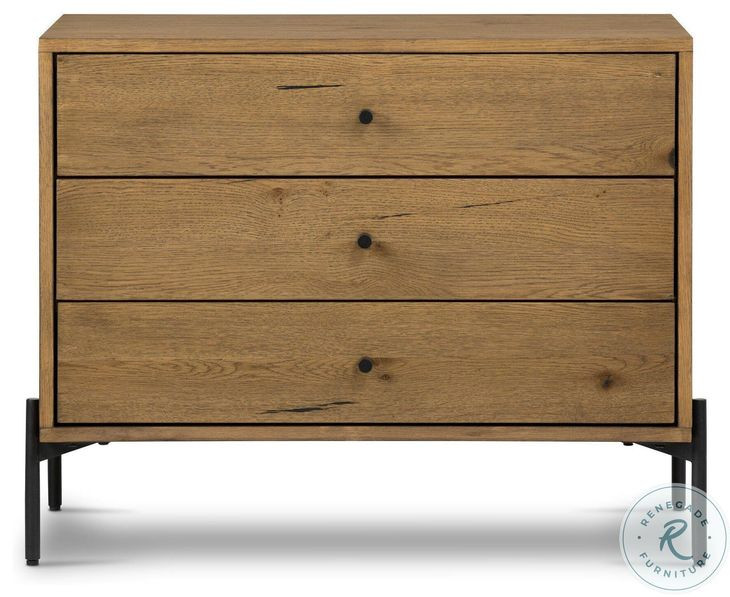 Eaton Amber Oak Resin Large 3 Drawer Nightstand