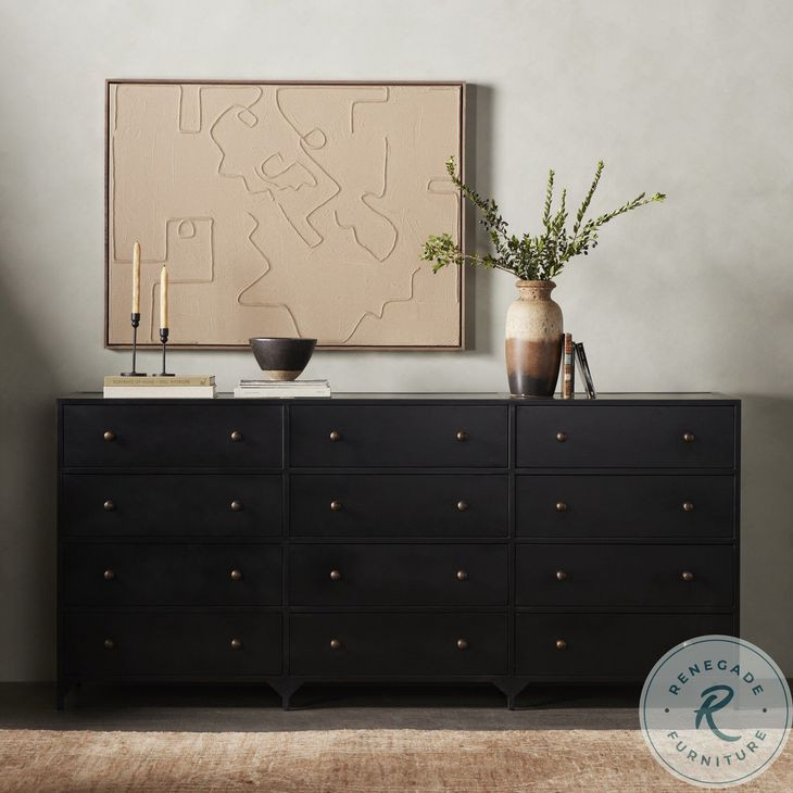 Belmont Black 12 Drawer Dresser