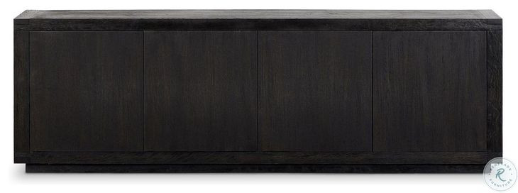 Warby Worn Black Veneer 4 Door Sideboard