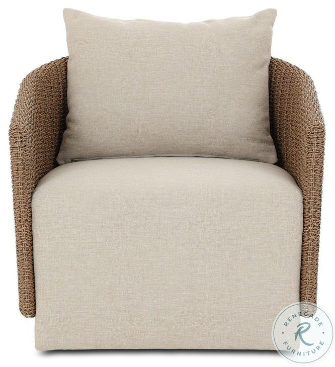 Maven Faux Dark Hyacinth Outdoor Swivel Chair