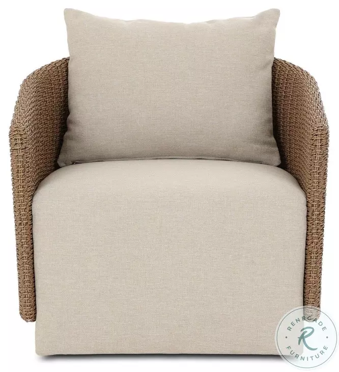 Maven Faux Dark Hyacinth Outdoor Swivel Chair
