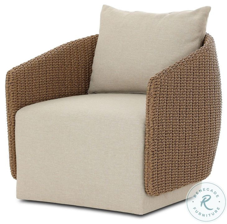 Maven Faux Dark Hyacinth Outdoor Swivel Chair