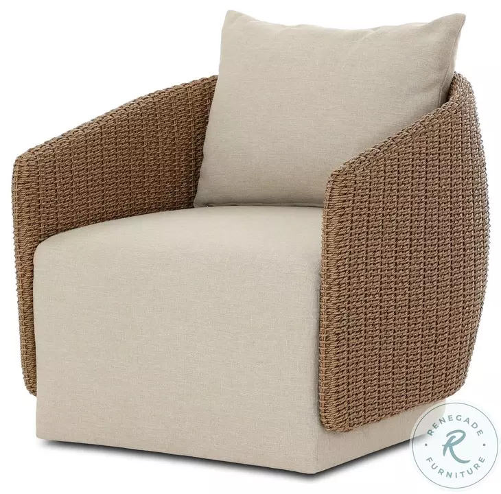 Maven Faux Dark Hyacinth Outdoor Swivel Chair