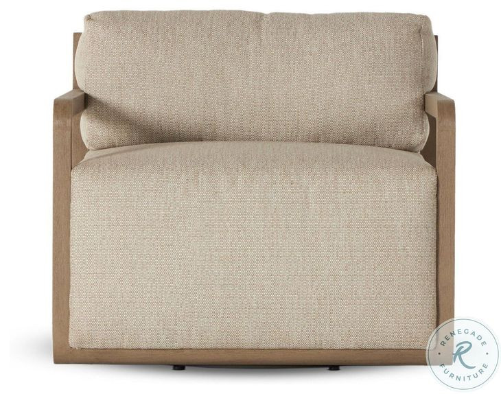 Stroud Washed Brown Outdoor Swivel Chair