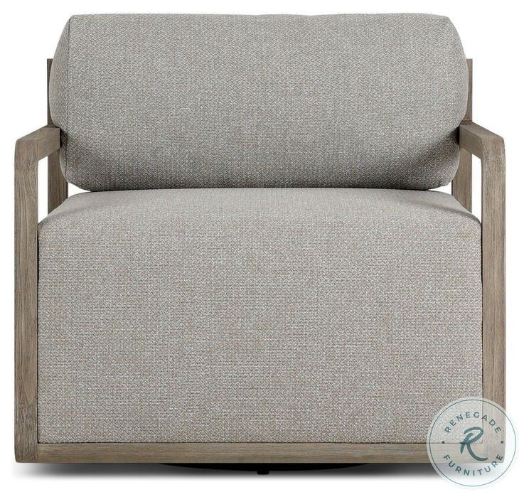Stroud Stained Aged Grey Outdoor Swivel Chair