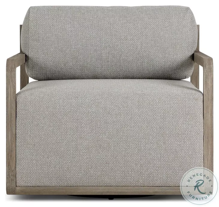 Stroud Stained Aged Grey Outdoor Swivel Chair