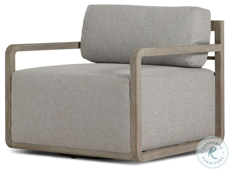 Stroud Stained Aged Grey Outdoor Swivel Chair