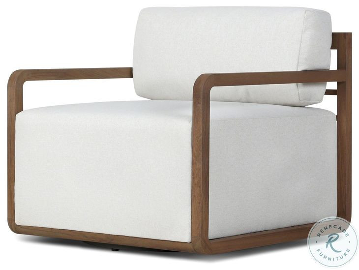 Stroud Stained Toasted Brown Outdoor Swivel Chair