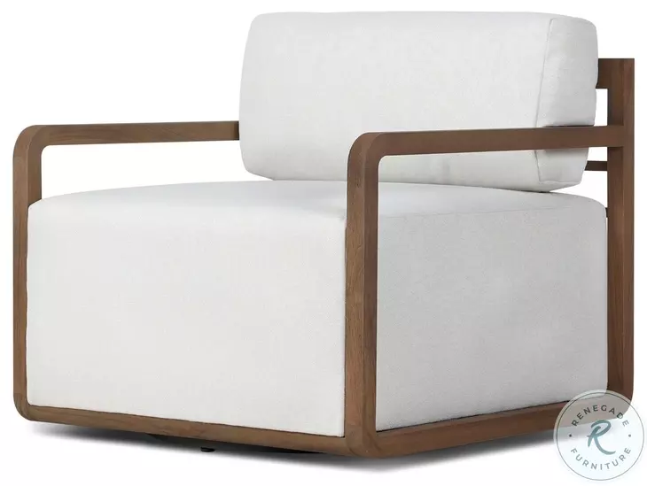 Stroud Stained Toasted Brown Outdoor Swivel Chair
