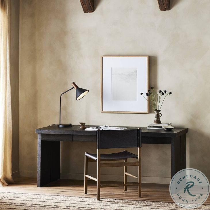 Warby Worn Black Veneer Home Office Set