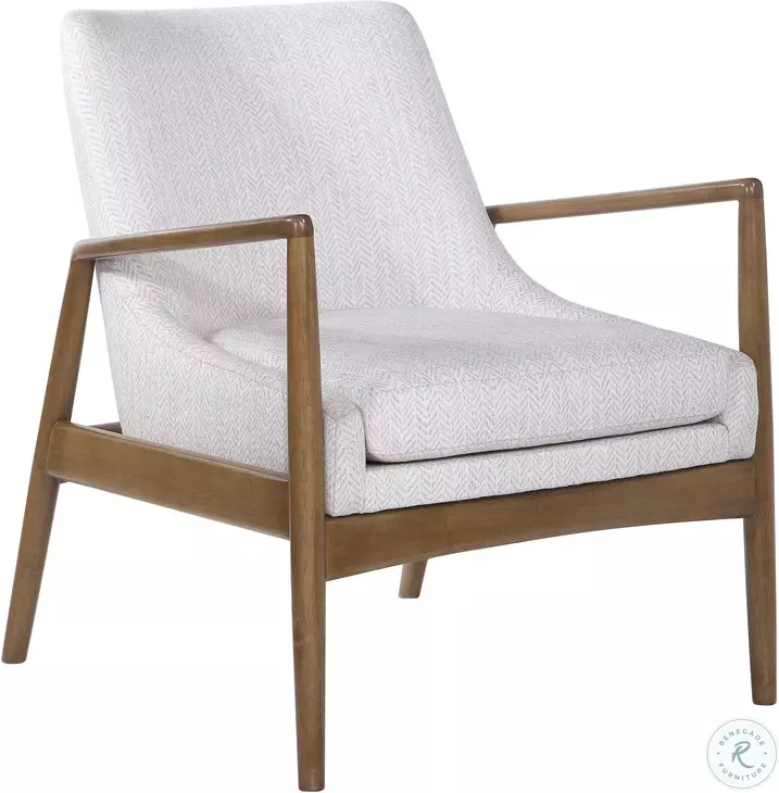 Tudor Taupe and White Accent Chair
