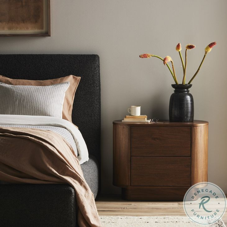 Paden Seasoned Brown Acacia 2 Drawer Nightstand