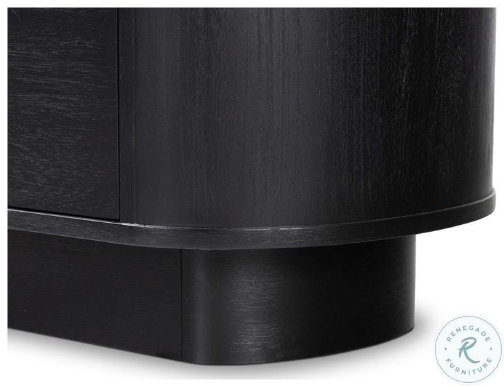 Paden Aged Black Acacia 2 Drawer Nightstand