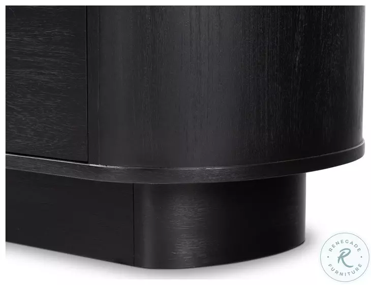 Paden Aged Black Acacia 2 Drawer Nightstand