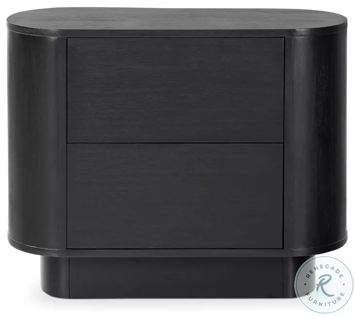 Paden Aged Black Acacia 2 Drawer Nightstand
