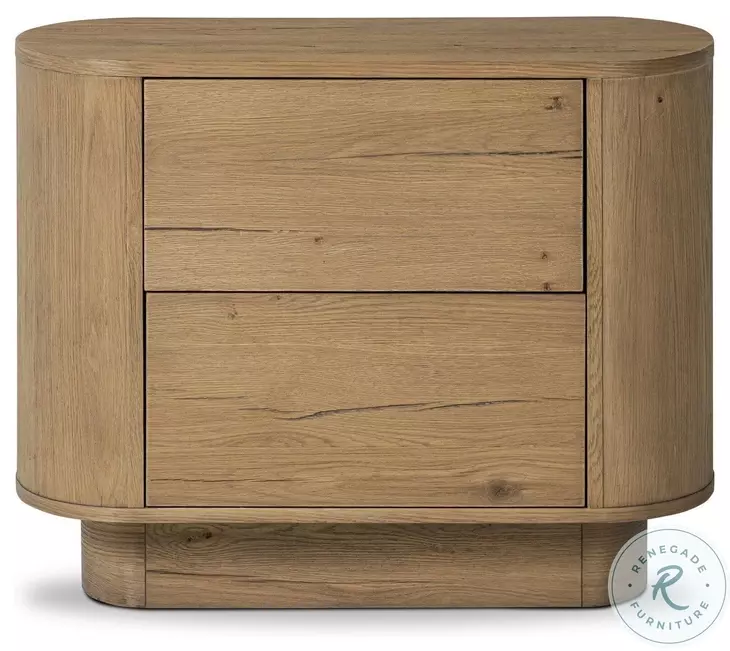 Paden Worn Oak Veneer 2 Door Nightstand