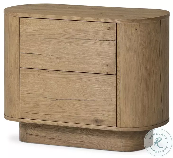 Paden Worn Oak Veneer 2 Door Nightstand