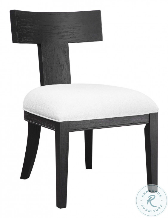 Idris White and Charcoal Black Stain Armless Chair from Uttermost