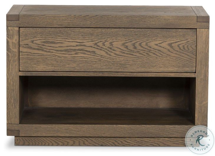 Warby Worn Oak Veneer 1 Drawer Nightstand