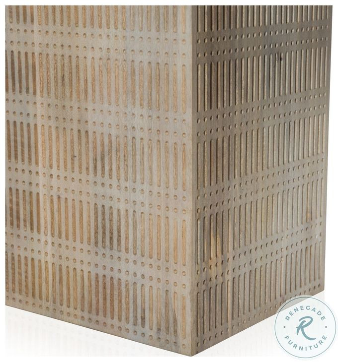 Kelby Light Wash Carved Mango 84" Rectangular Dining Table