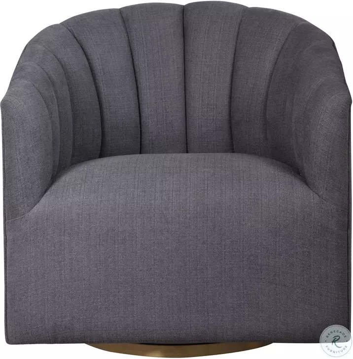 Cuthbert Charcoal Gray Swivel Chair