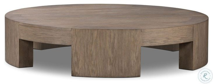 Sheffield Warm Natural Flat Oak Veneer Large Round Coffee Table