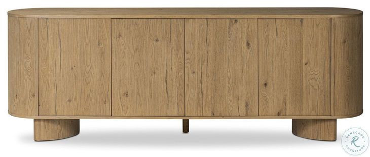 Paden Worn Oak Veneer 4 Door Sideboard