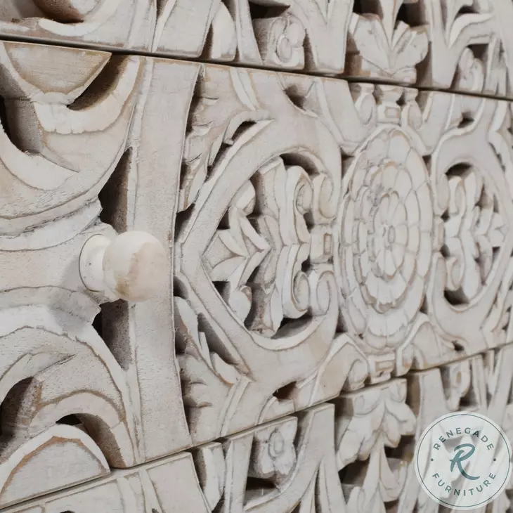 Jolie White Wash 3 Drawer Accent Chest