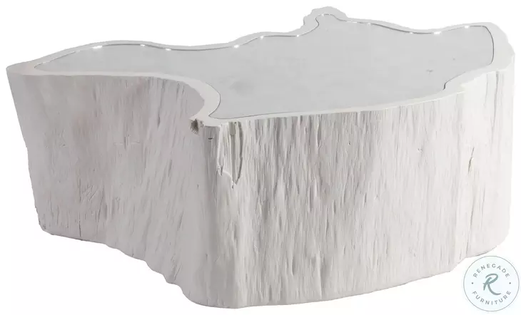 Signature Designs Dry Gesso White Asymmetrical Capitola Cocktail Table