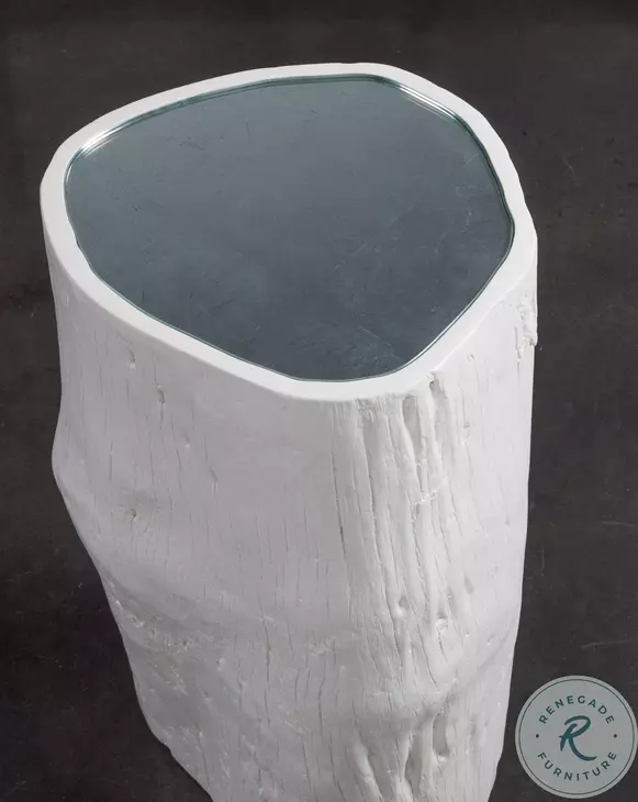 Signature Designs Dry Gesso White Asymmetrical Capitola Spot Table