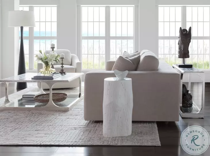 Signature Designs Dry Gesso White Asymmetrical Capitola Spot Table