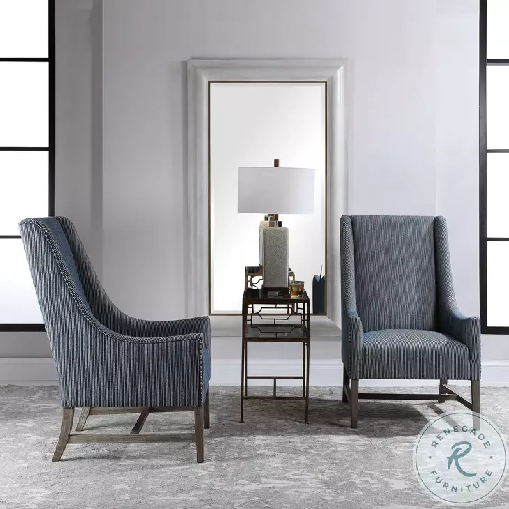 Quintara Blue and White Accent Chair
