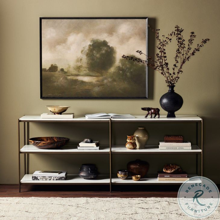 Felix Antique Brass 78" Large Console Table