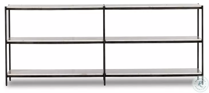 Felix Hammered Grey with Clear Powder Coat 78" Large Console Table