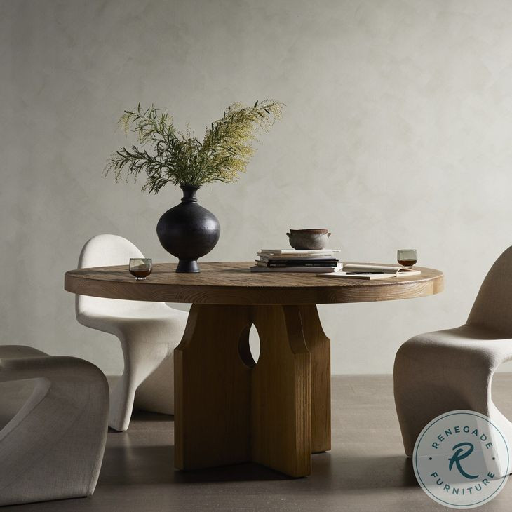 Allandale Reclaimed Natural Elm Round Dining Room Set