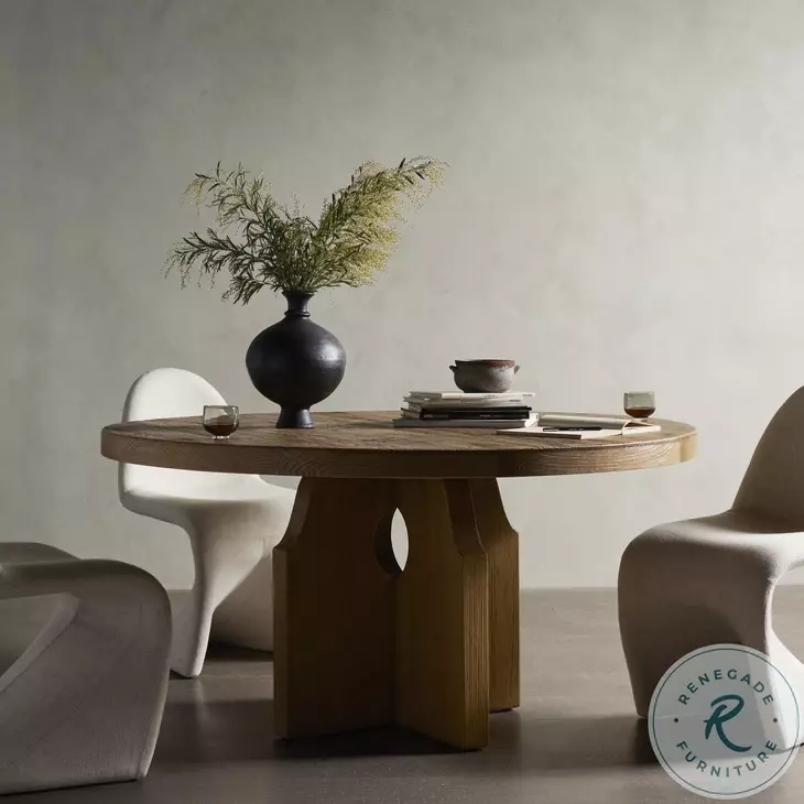 Allandale Reclaimed Natural Elm Round Dining Room Set
