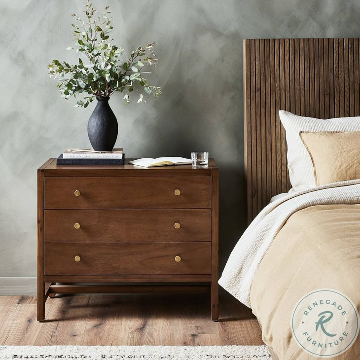 Sullivan Saddle Tan Veneer 3 Drawer Nightstand