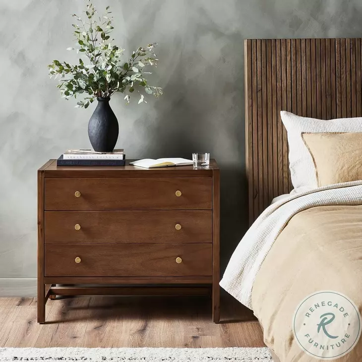Sullivan Saddle Tan Veneer 3 Drawer Nightstand