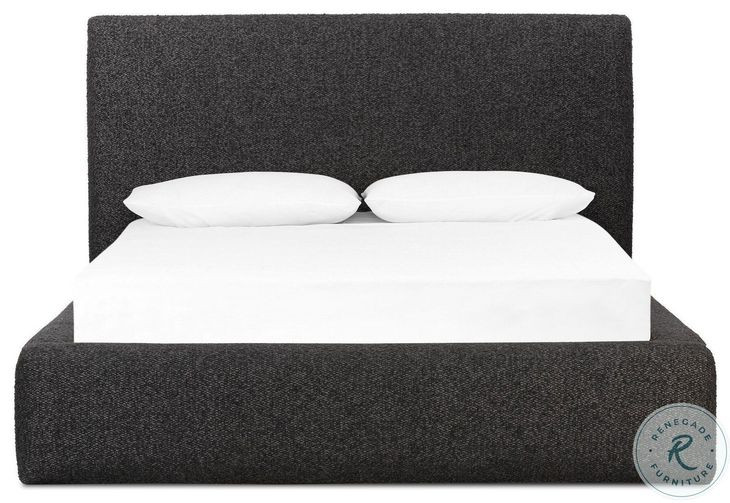 Quincy Lisbon Charcoal Performance Fabric King Upholstered Bed