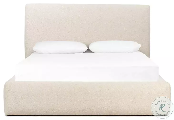 Quincy Lisbon Cream Performance Fabric Queen Upholstered Bed