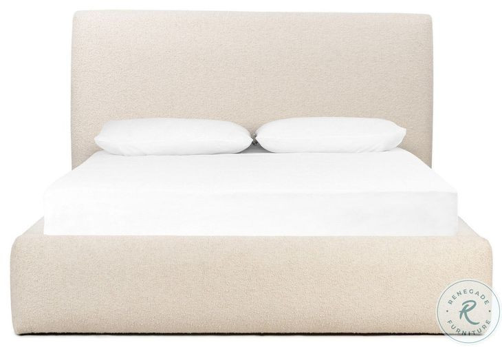 Quincy Lisbon Cream Performance Fabric King Upholstered Bed