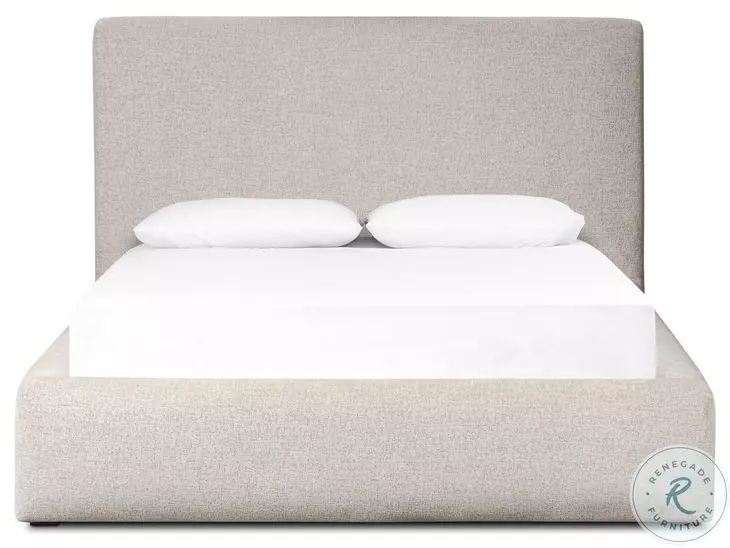 Quincy Plushtone Linen Performance Fabric Queen Upholstered Bed
