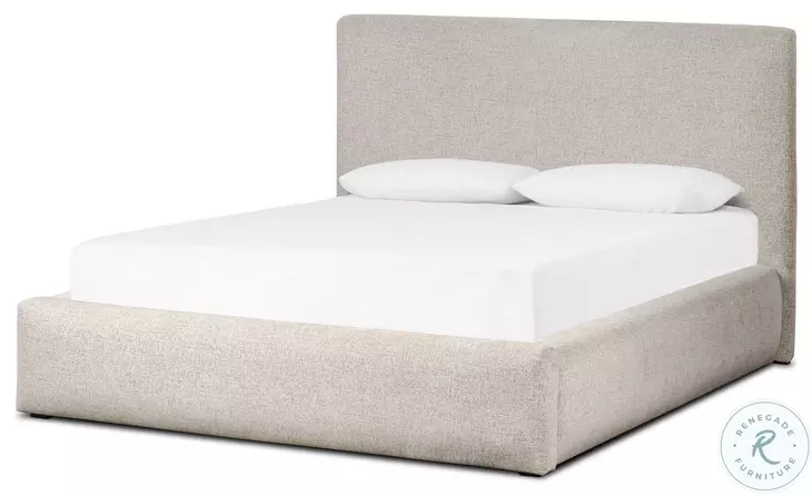 Quincy Plushtone Linen Performance Fabric Queen Upholstered Bed