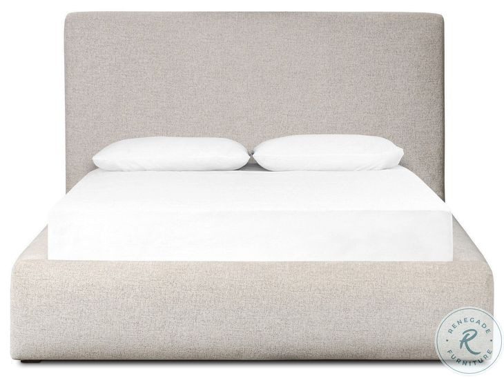 Quincy Plushtone Linen Performance Fabric King Upholstered Bed