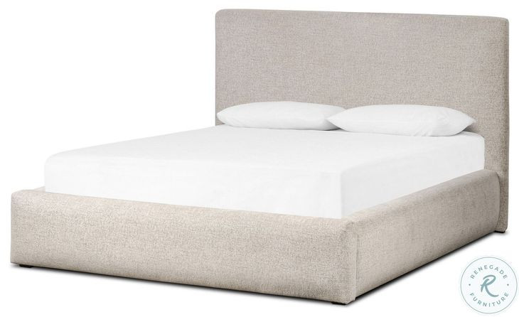 Quincy Plushtone Linen Performance Fabric King Upholstered Bed