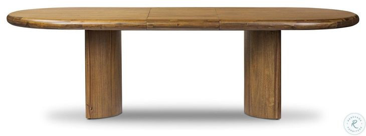Paden Seasoned Brown Acacia 104" Extendable Oval Dining Table