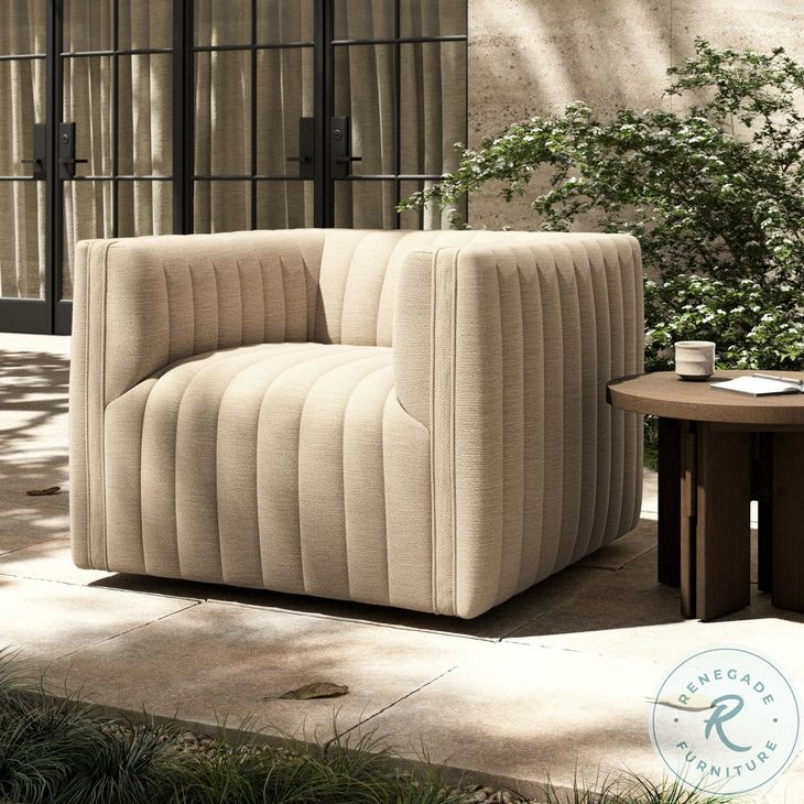 Augustine Casa Cream Outdoor Swivel Chair
